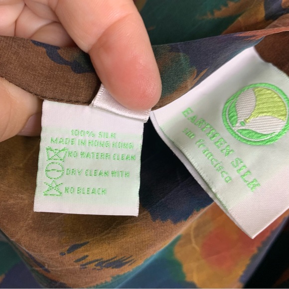 Earthen Stunning Wearable Art 100% Mud Silk Multicolor Pullover Tunic Top Size L - Picture 14 of 16